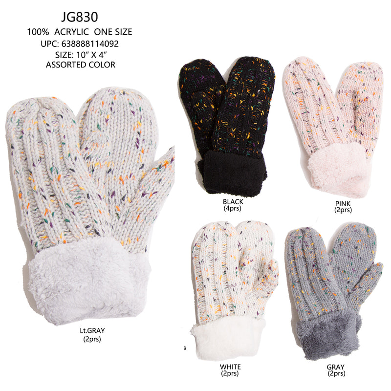 JG830 - One Dozen Ladies Mitten Gloves