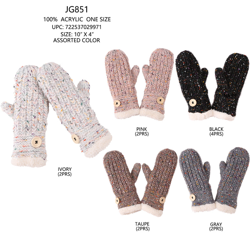 JG851 - One Dozen Ladies Mitten Gloves