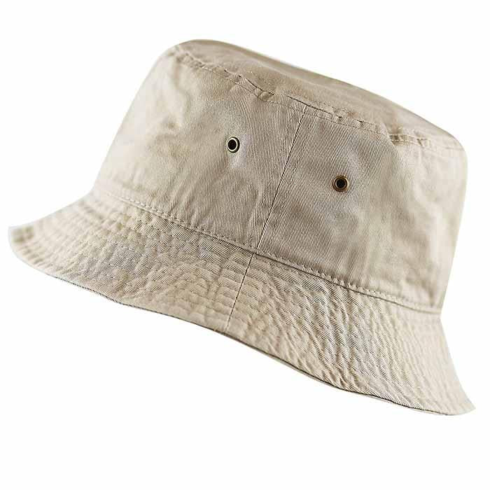 1500_Khaki - One Piece Solid Color Bucket Hat