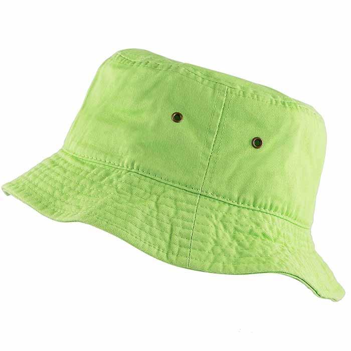 1500_Lime Green - One Piece Solid Color Bucket Hat