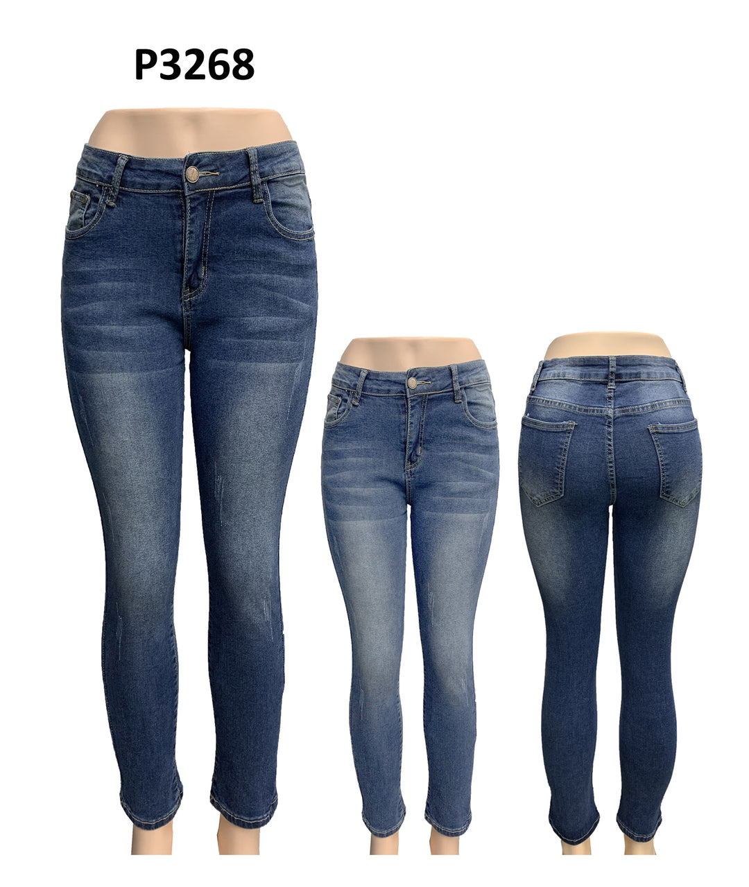 P3268 - One Dozen Denim Full Length Legging (Asst Size)