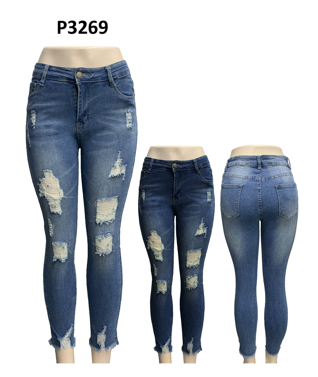 P3269 - One Dozen Denim Full Length Legging (Asst Size)