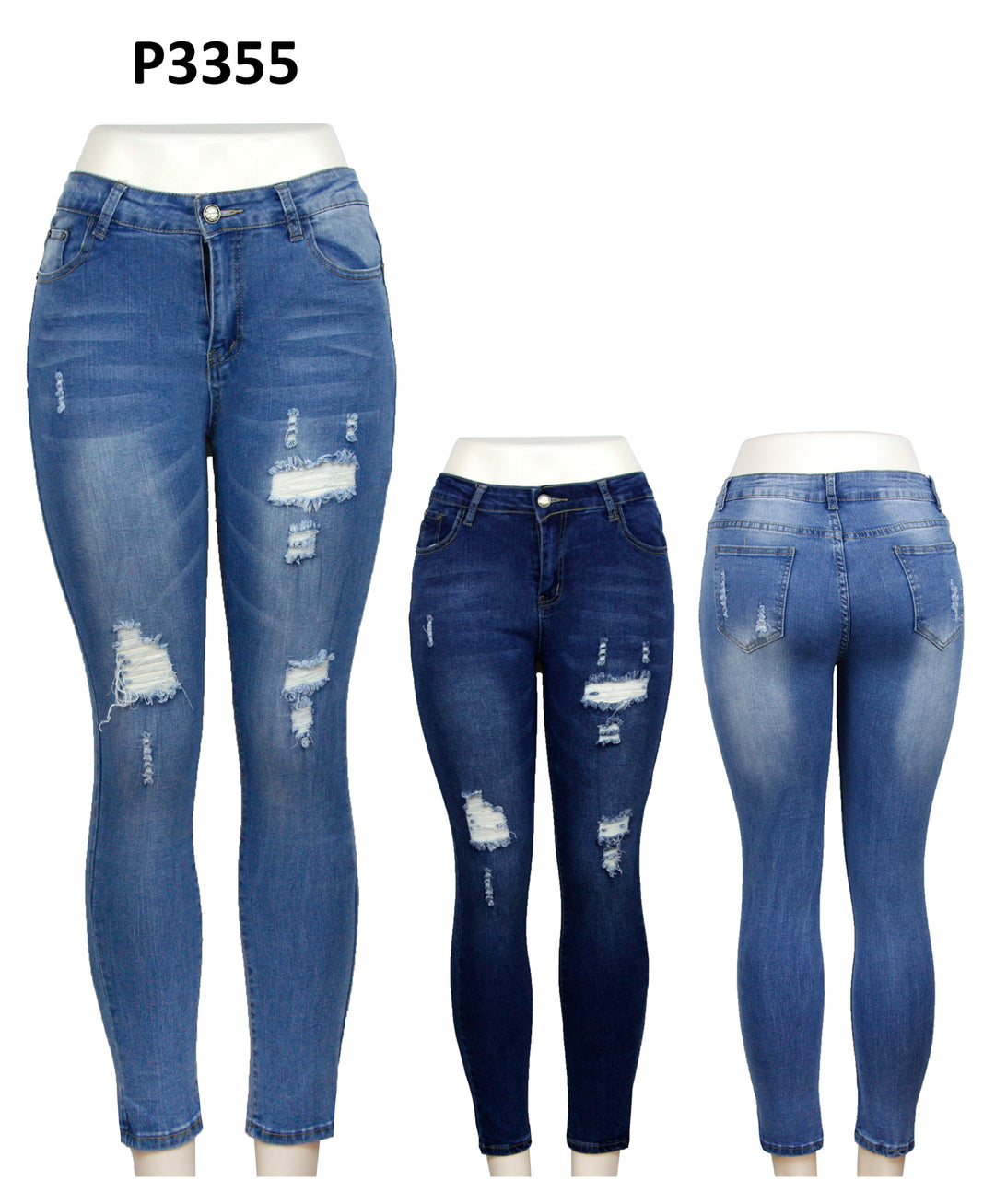P3355 - One Dozen Denim Full Length Legging (Asst Size)