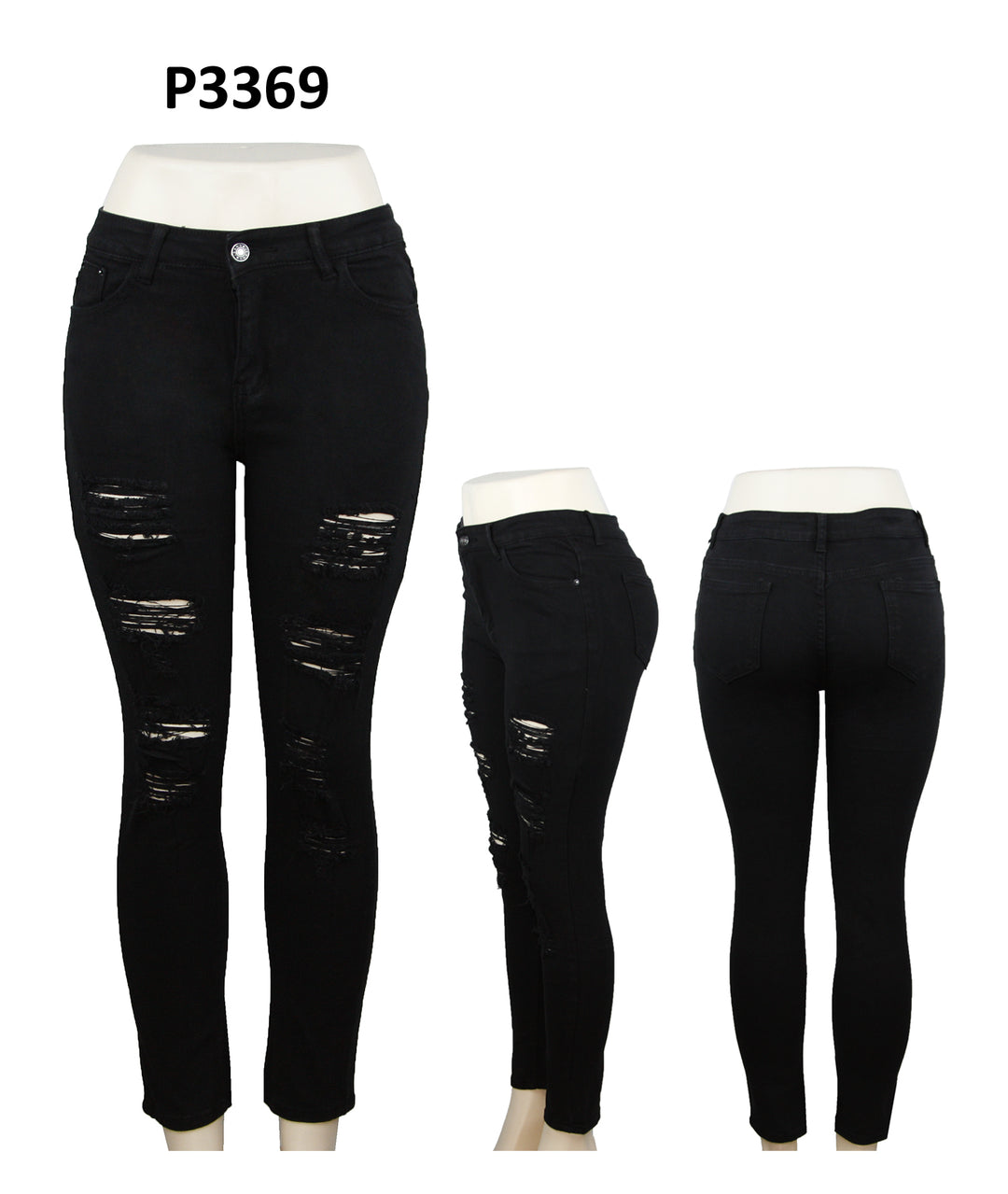 P3369 - One Dozen Denim Full Length Legging (Asst Size)