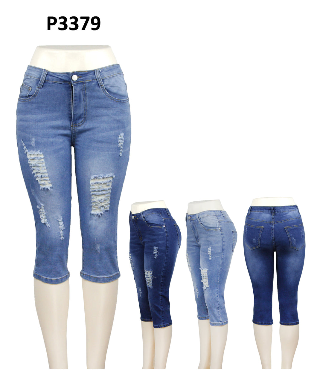 P3379 - One Dozen Denim Capri Legging (Asst Size)