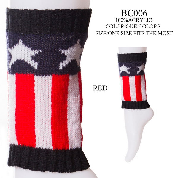 BC006 - One Dozen Boot Cuff with American Flag Pattern