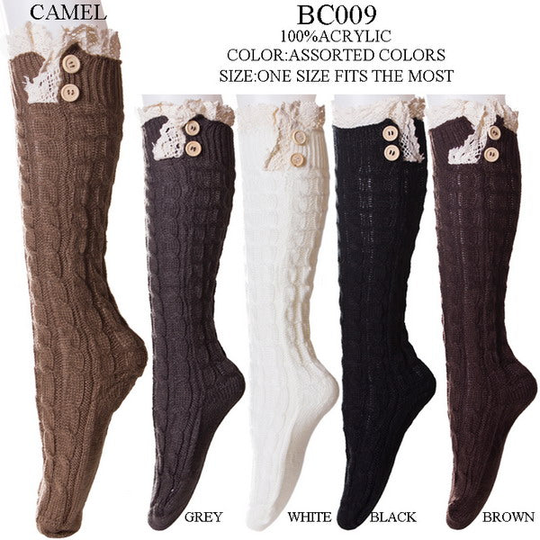 BC009 - One Dozen Long trim boot cuff with two button
