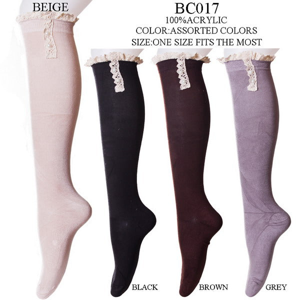 BC017 - One Dozen Boot Cuff with Long seemless Lace Trim