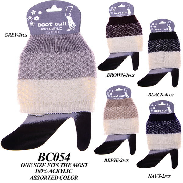 BC054 - One Dozen cable knitted boot cuff