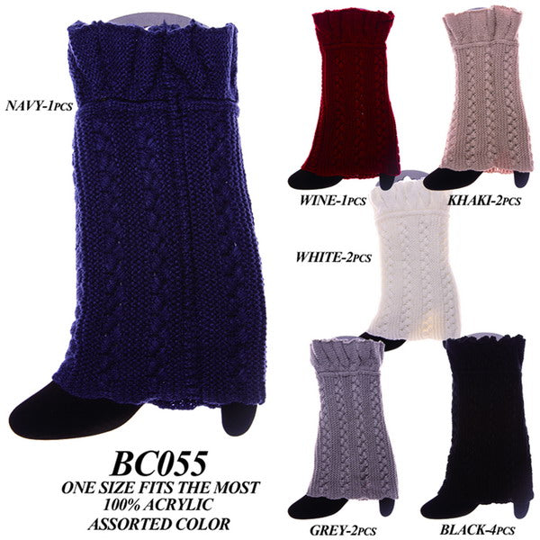 BC055 - One Dozen cable knitted trim boot cuff