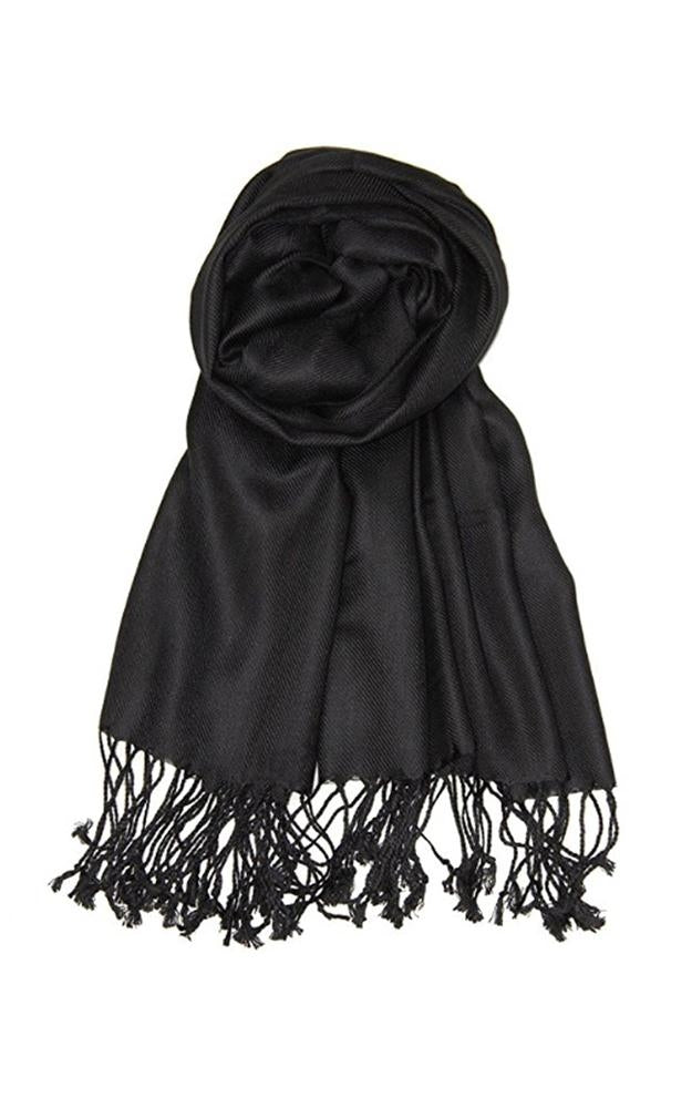 C01 - One Piece Black Color Fashion Pashmina Shawl Scarf
