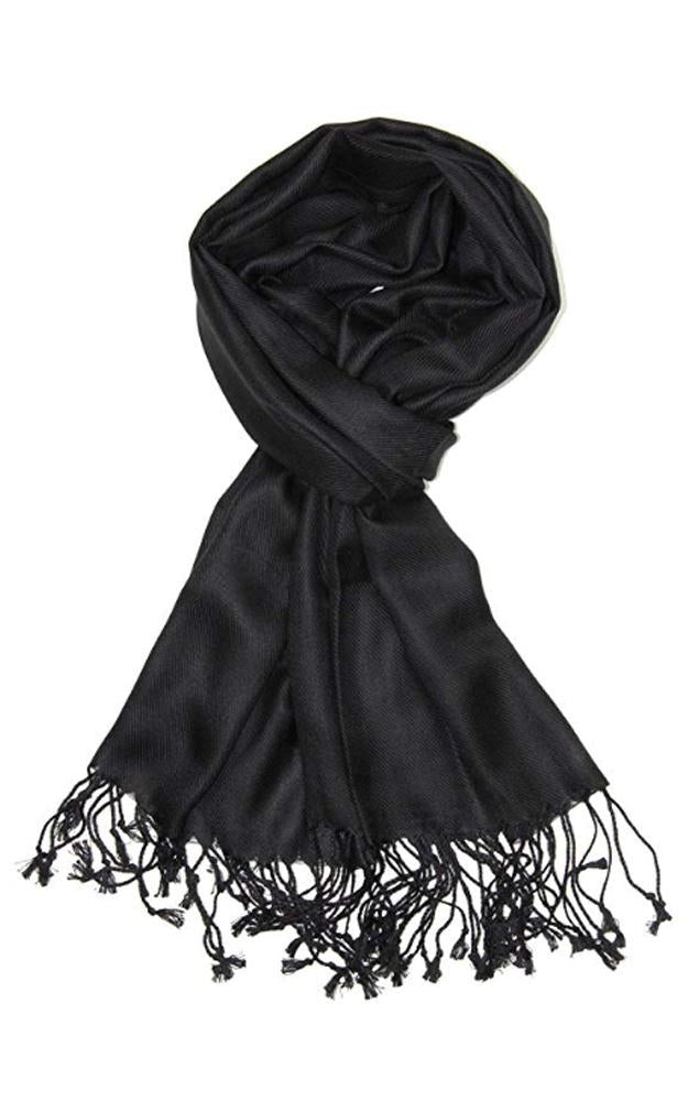 C01 - One Piece Black Color Fashion Pashmina Shawl Scarf