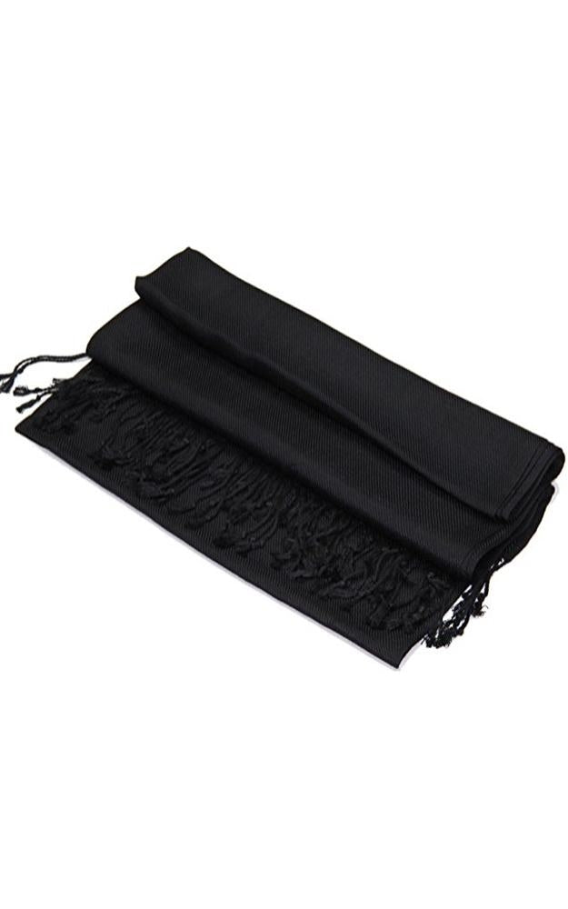 C01 - One Piece Black Color Fashion Pashmina Shawl Scarf