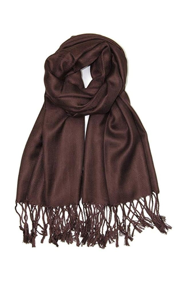 C08 - One Piece Brown Color Fashion Pashmina Shawl Scarf