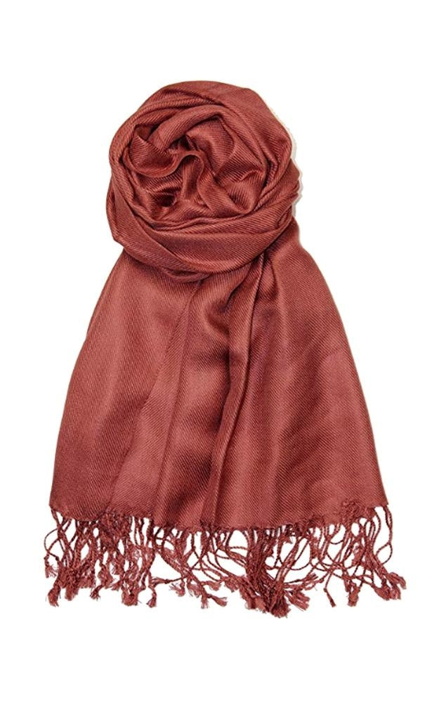 C07 - One Piece Coffee Color Fashion Pashmina Shawl Scarf