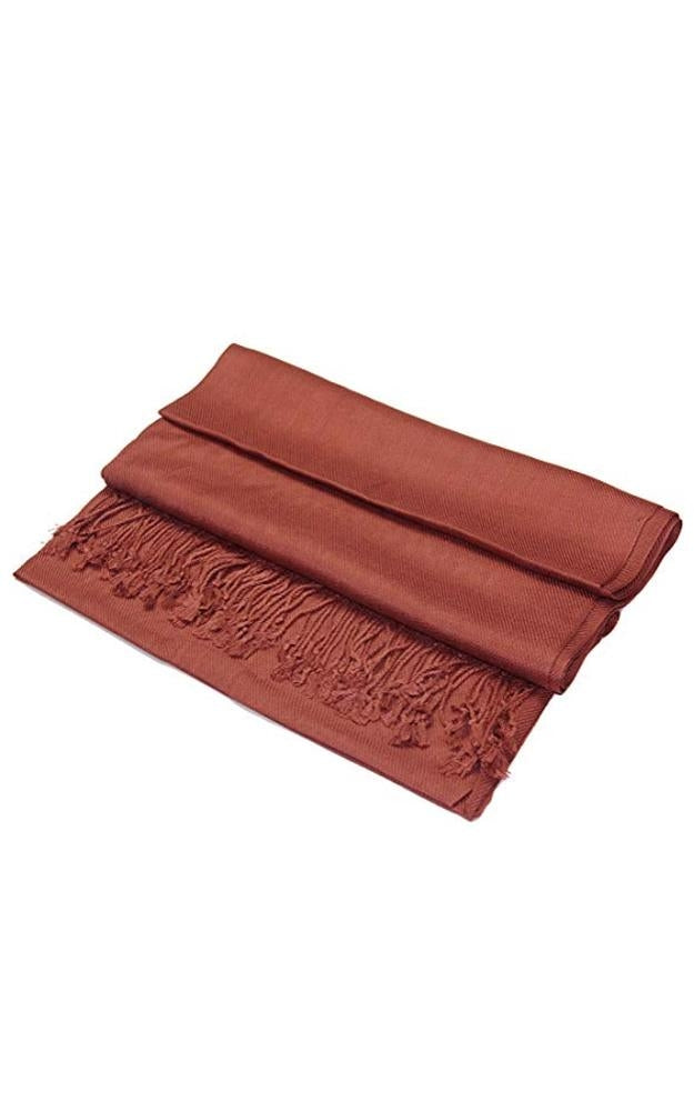 C07 - One Piece Coffee Color Fashion Pashmina Shawl Scarf