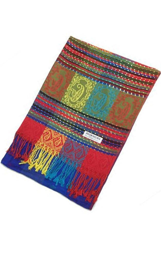 056_2 - One Piece Blue Rainbow Pashmina Shawl Scarf