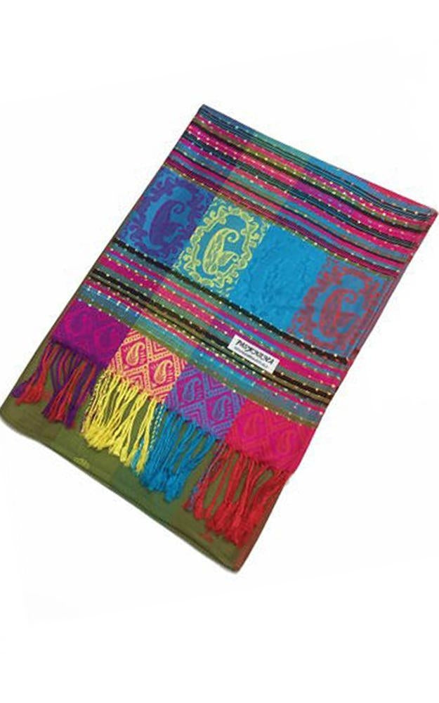 056_4 - One Piece Olive Rainbow Pashmina Shawl Scarf