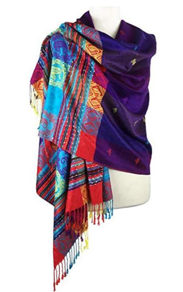056_8 - One Piece Purple Rainbow Pashmina Shawl Scarf