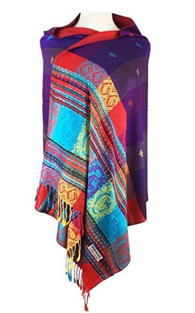 056_8 - One Piece Purple Rainbow Pashmina Shawl Scarf