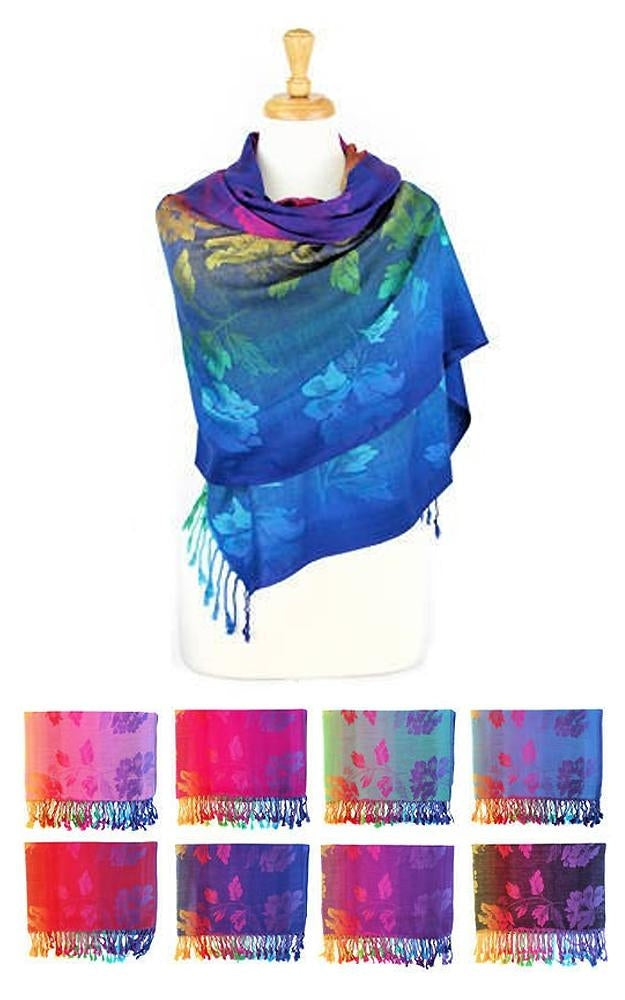 DB069 - One Dozen Rainbow Pashmina Shawl Scarf