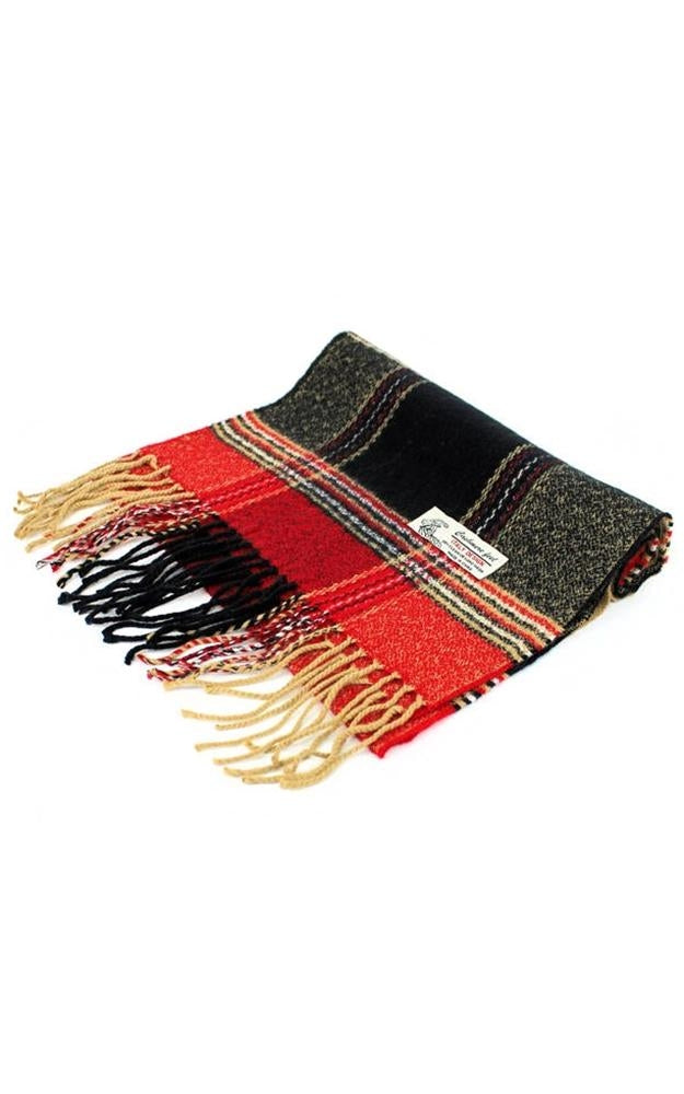 29-4 - One Dozen Multi Black Cashmere Feel Scarves