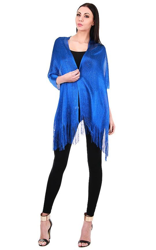 M8_Royal Blue - One Piece Royal Blue Solid Party Shawl