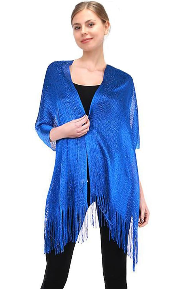 M8_Royal Blue - One Piece Royal Blue Solid Party Shawl