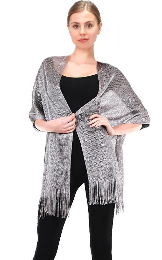 M8_Dk Grey - One Piece Red Solid Party Shawl