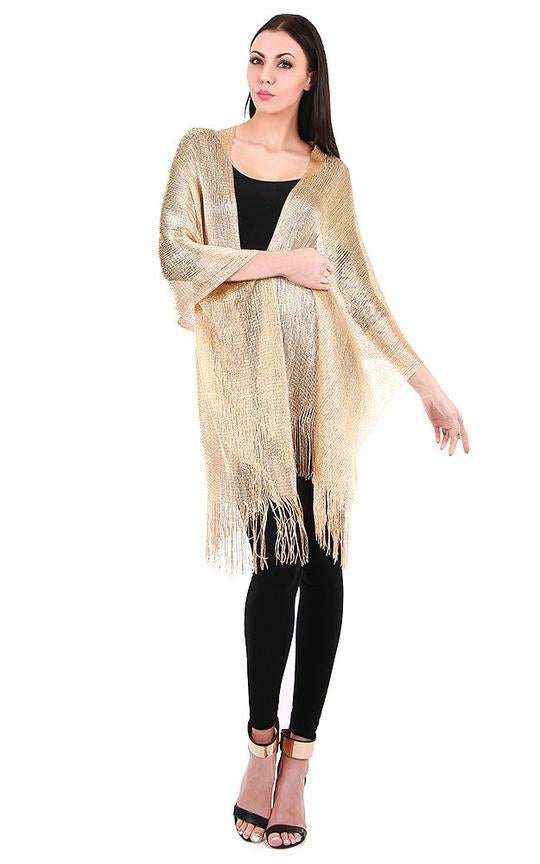 M8_Gold - One Piece Gold Solid Party Shawl