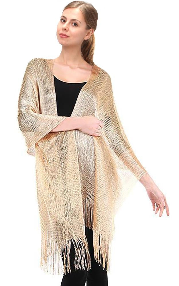 M8_Gold - One Piece Gold Solid Party Shawl