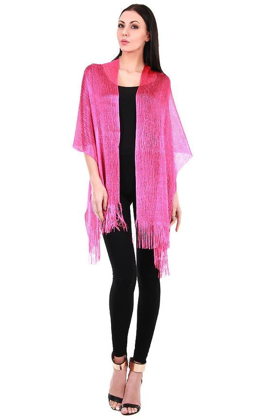 M8_Hot Pink - One Piece Hot Pink Solid Party Shawl