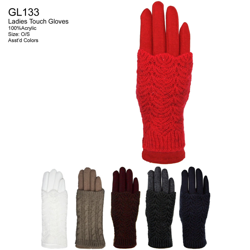 GL133 - One Dozen Ladies Reinforce Texting Gloves