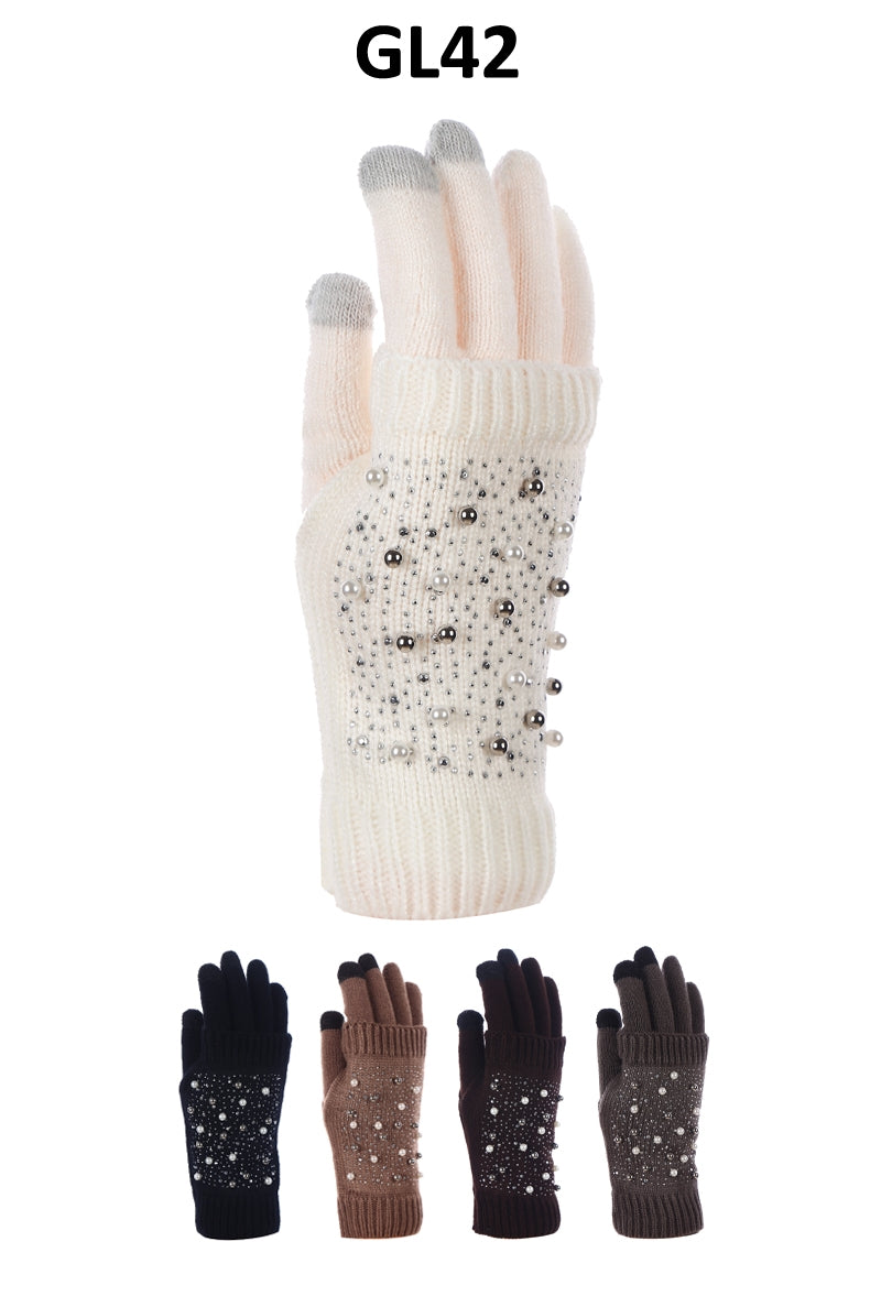 GL42 - One Dozen Ladies Reinforce Knitting Texting Gloves
