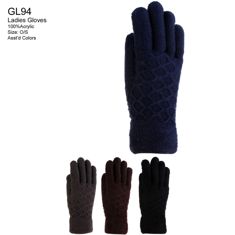 GL94 - One Dozen Ladies Glove w/ fur lined