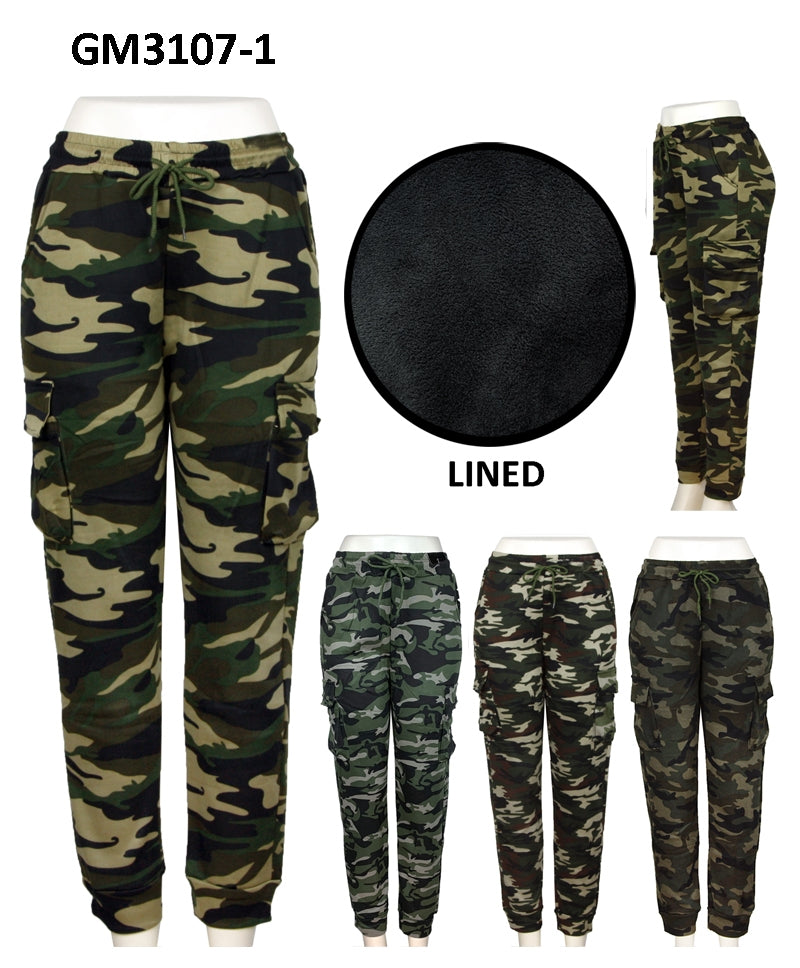 GM3107-1 - One Dozen Camo Lined Jogger