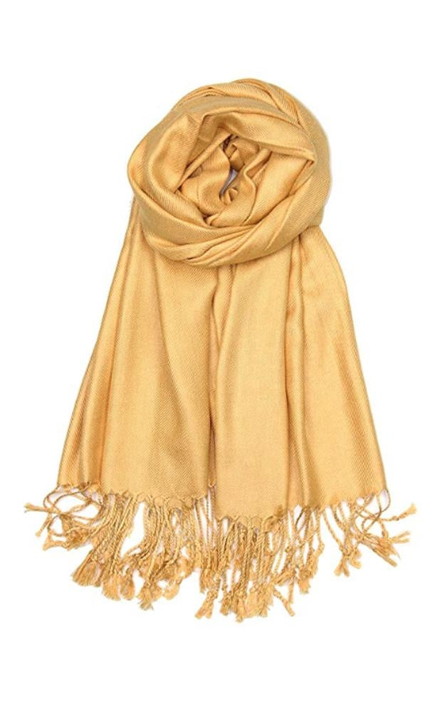 C58 - One Piece Gold Color Fashion Pashmina Shawl Scarf