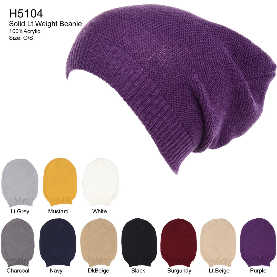 H5104 - One Dozen Unisex Beanie Hats