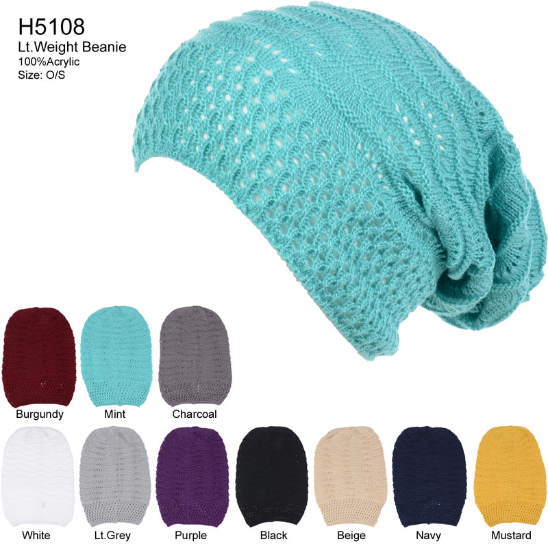 H5108 - One Dozen Unisex Beanie Hats