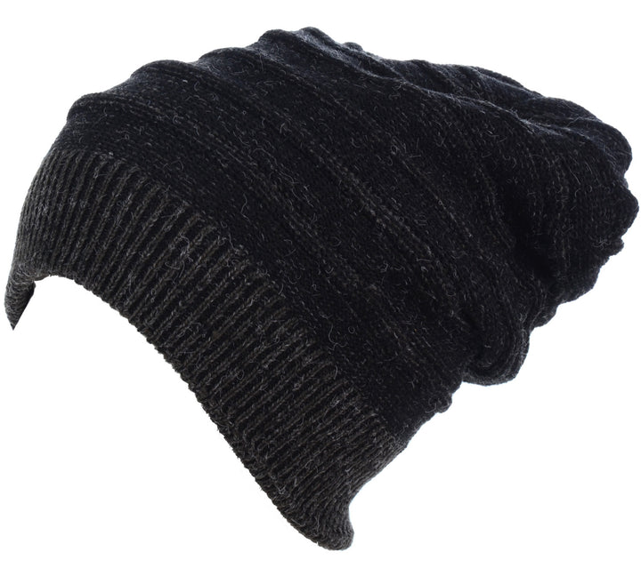 H5213 - One Dozen Solid Stripe Slouchy Autumn Mid Weight Beanie