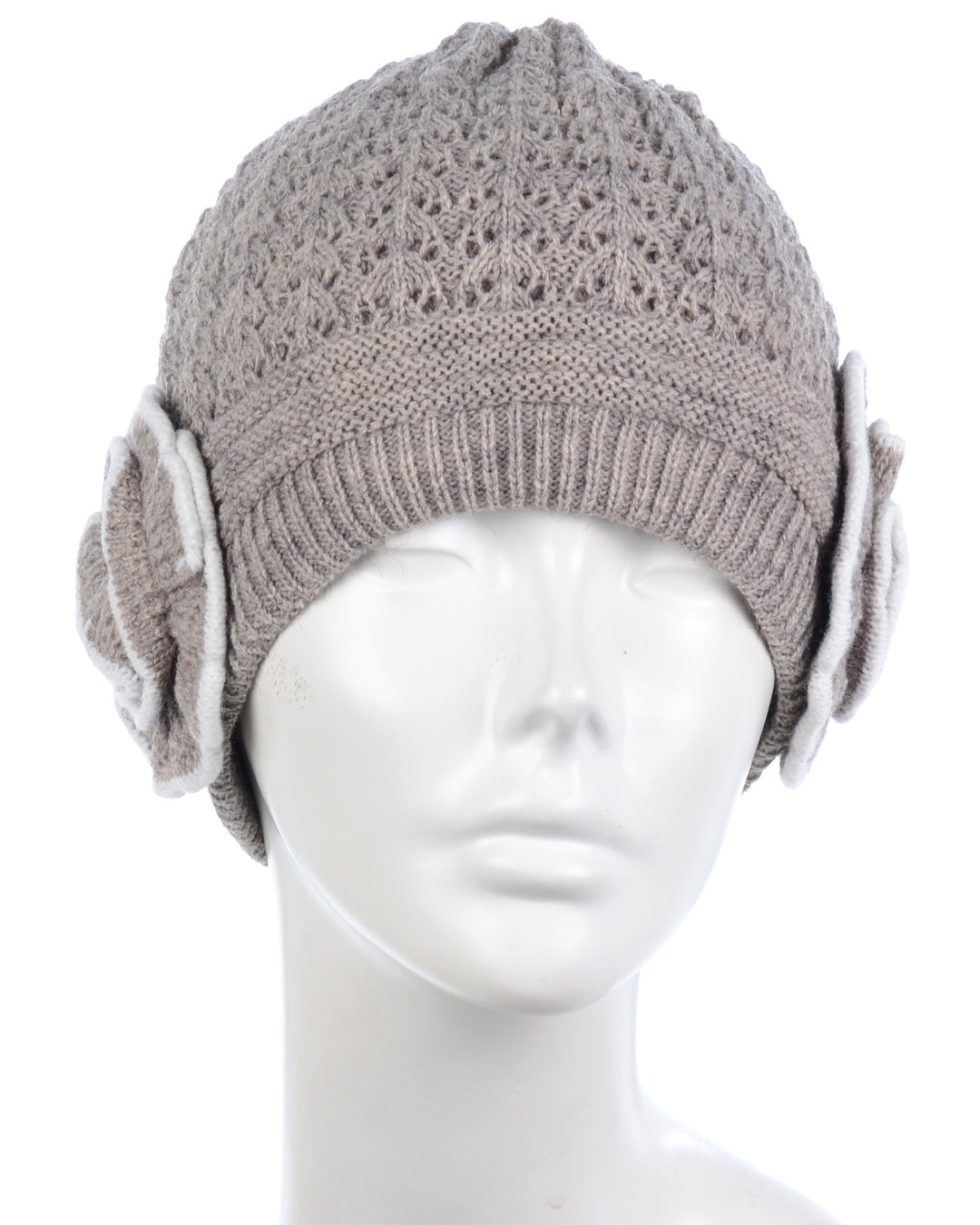 H5247 - One Dozen Double Layer Winter Beanie Hat with Plush Fur Cuff