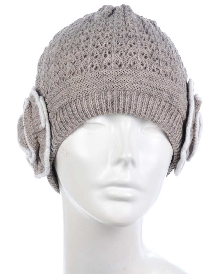 H5247 - One Dozen Double Layer Winter Beanie Hat with Plush Fur Cuff