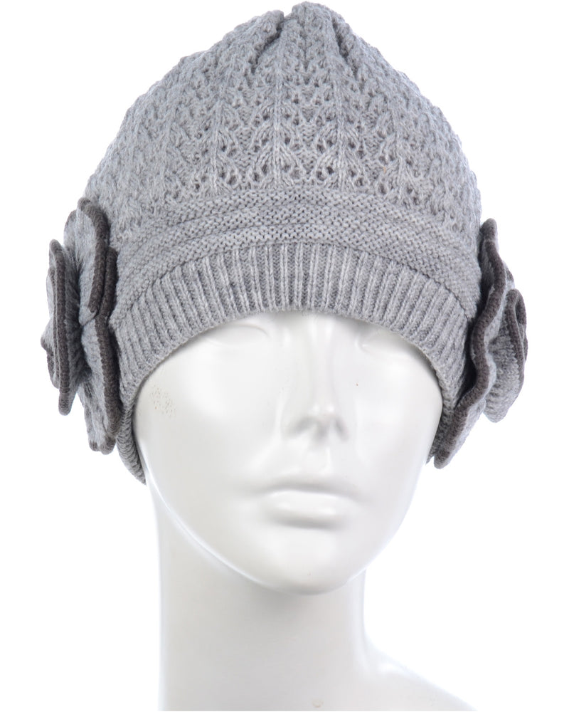 H5247 - One Dozen Double Layer Winter Beanie Hat with Plush Fur Cuff