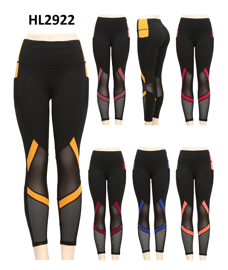 HL2922 - One Dozen Ladies Sport Legging w/ mesh