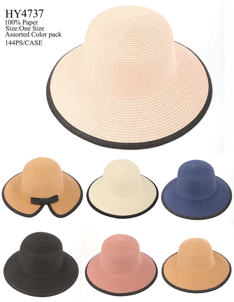 HY4737 - One Dozen straw floppy Hats