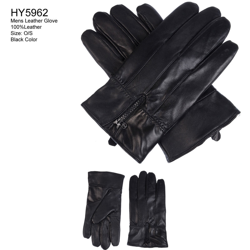 HY5962 - One Dozen Mens Leather Gloves