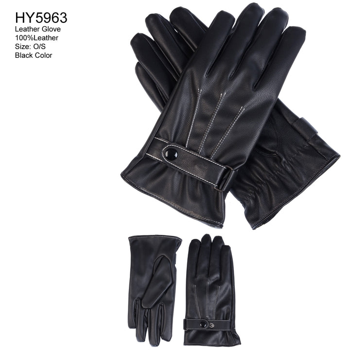 HY5963 - One Dozen Mens Leather Gloves