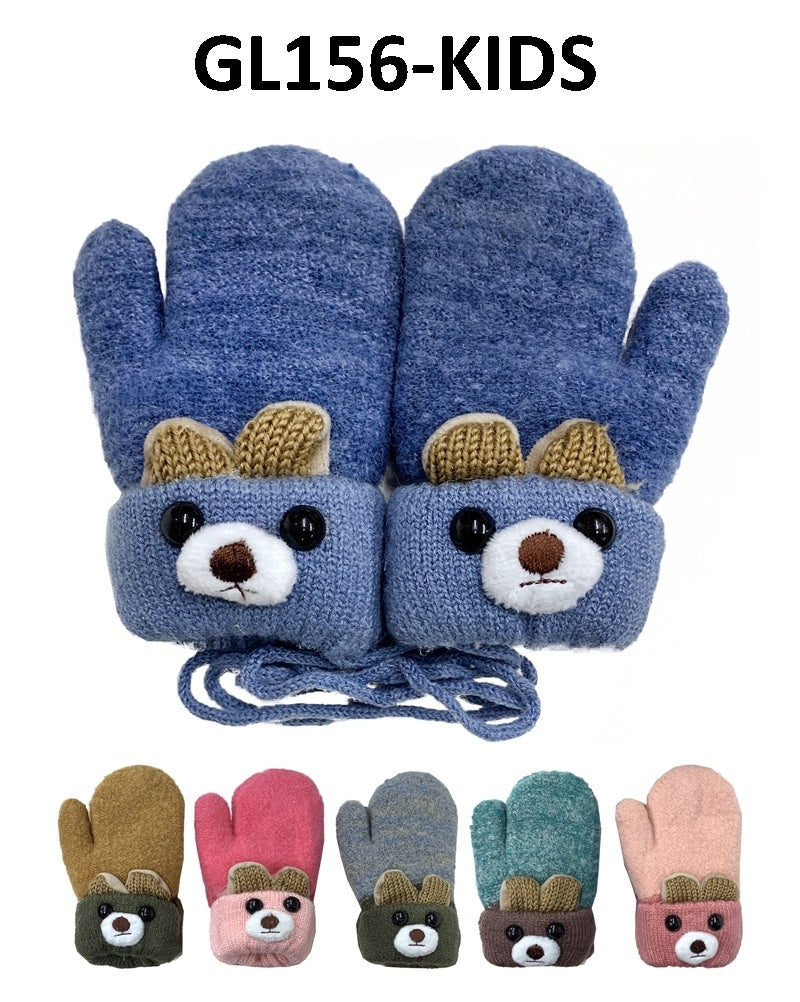 GL156KID - One Dozen Kids Mitten Gloves