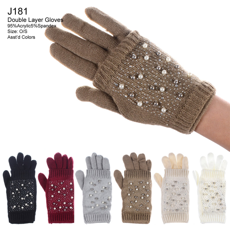 J181 - One Dozen Ladies Gloves Hand Warmer Combo