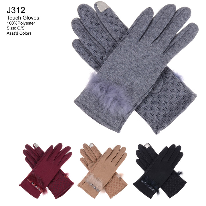 J312 - One Dozen Ladies Fleece Texting Gloves